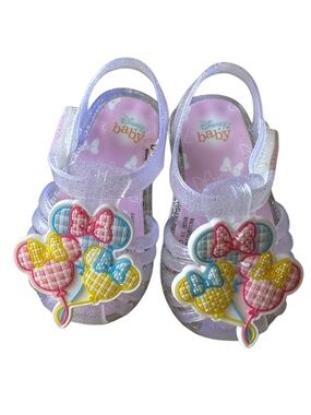 Disney Baby Sparkle Lilac Jelly Sandals with Minnie Balloon Charms